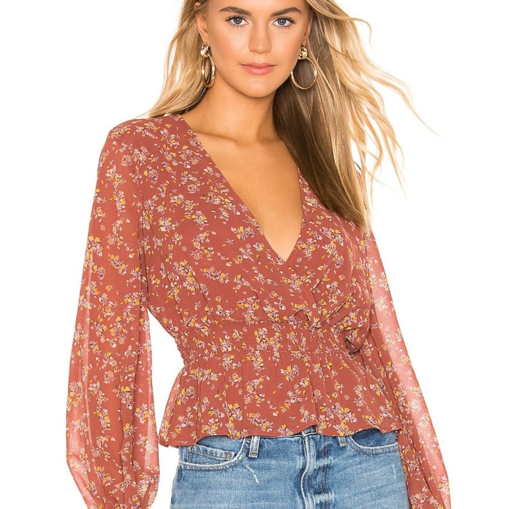 Smocked Waist Heritage Bouquet Blouse